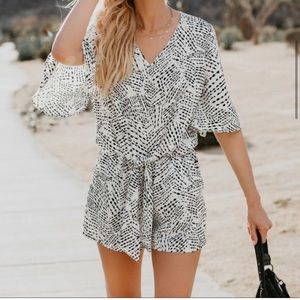 vici black and white romper